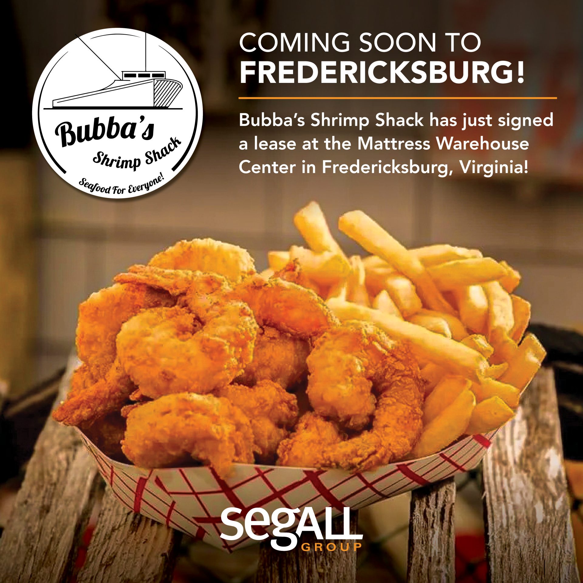 Bubba’s Shrimp Shack is coming soon to Fredericksburg, VA!